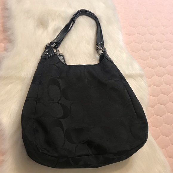 Coach ⚜️ Leather Trim Monogrammed Handbag - Picture 3 of 8